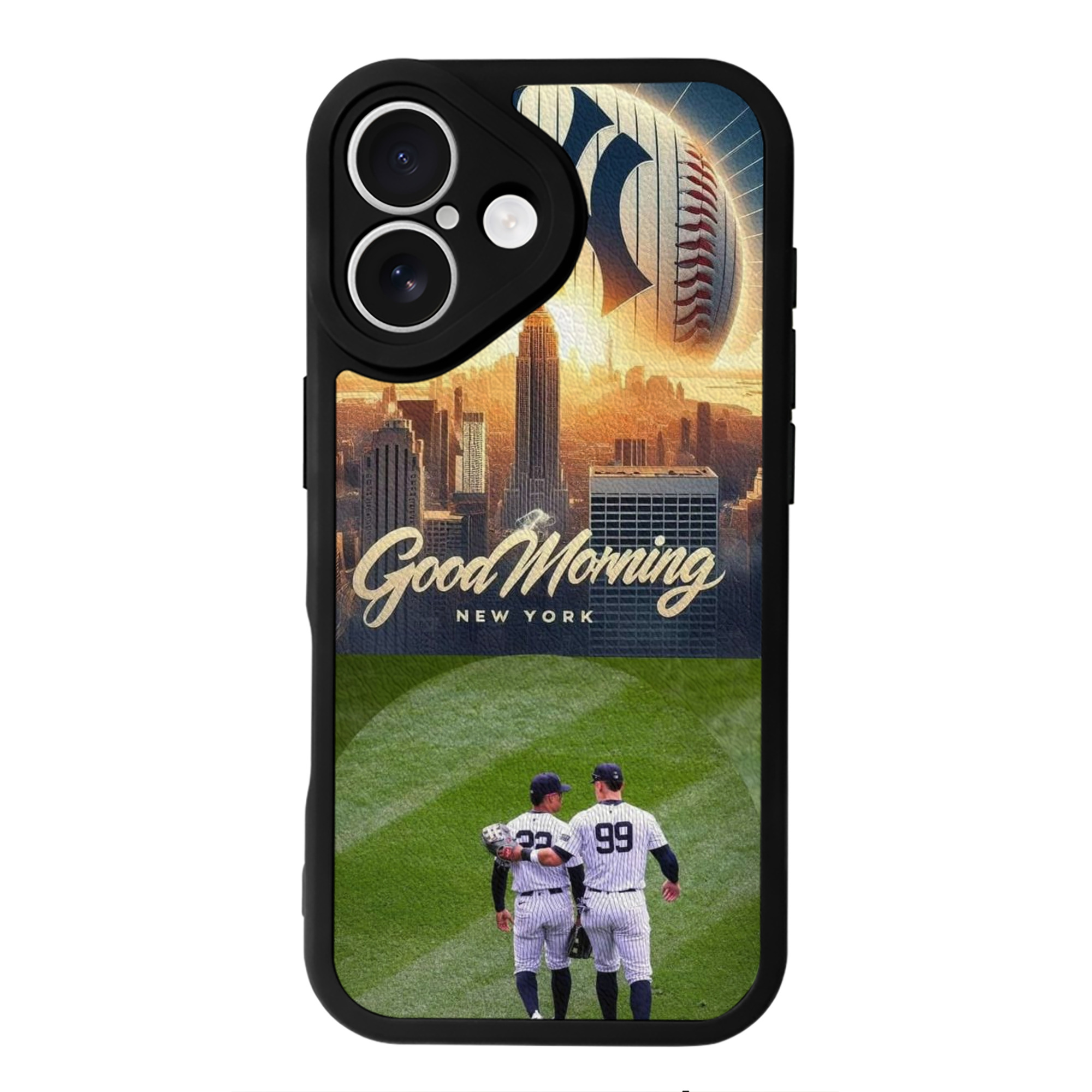 New York Yankees 218 IPhone 16 Silicone Leather Case – UV Print, Lambskin Texture – Perfect Fit, Wireless Charging Compatible, Scratch Resistant, Precise Cutouts – Stylish Protection For IPhone 16